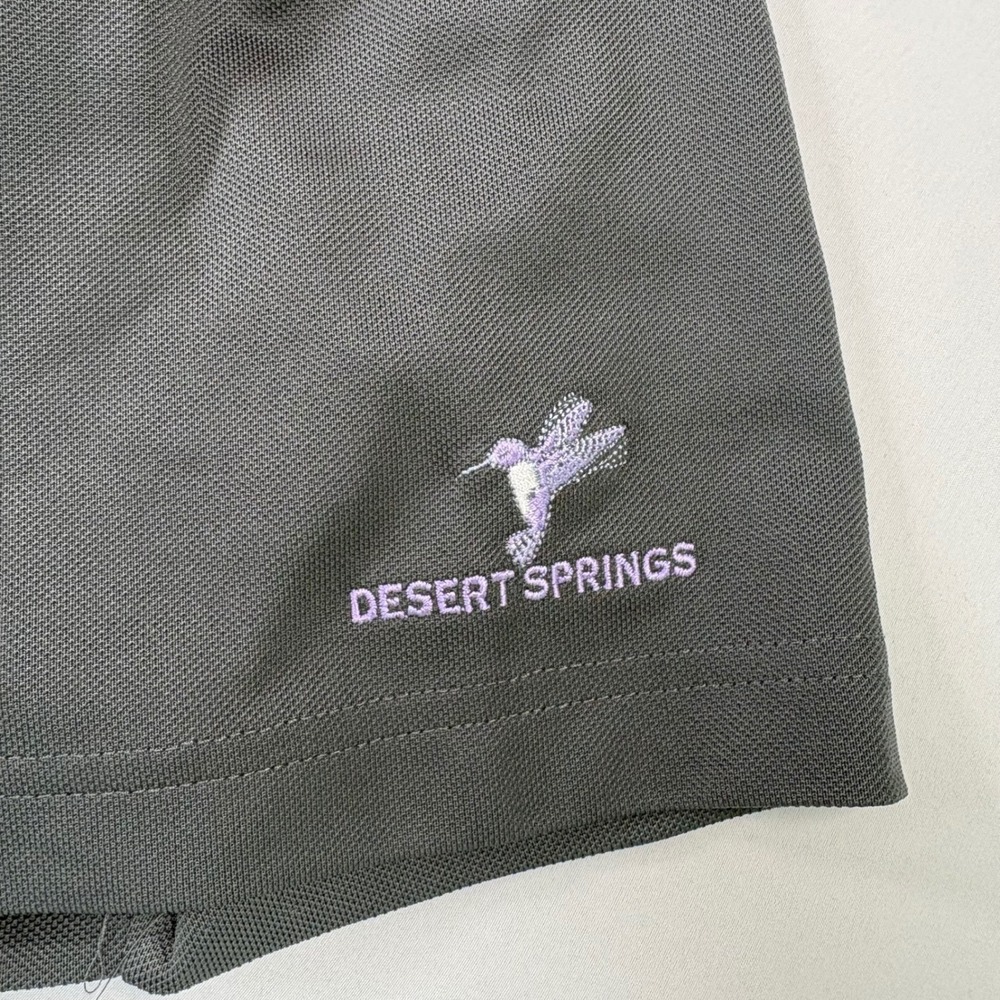 Dunning Golf Polo Mens XXL Desert Springs Gray Striped Performance Short Sleeve - Picture 3 of 8